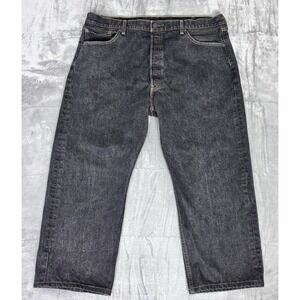 Levi's 501 Mens Black Button Fly Jeans Made in Mexico W42 L30 Actual (40x24)